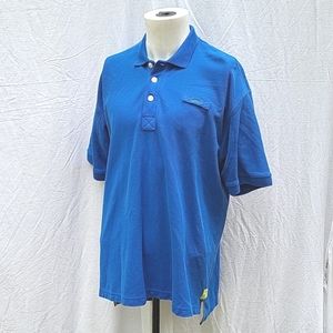 Men's short sleeve polo shirt, Orvis, blue, L, excellent condition, casual, fish